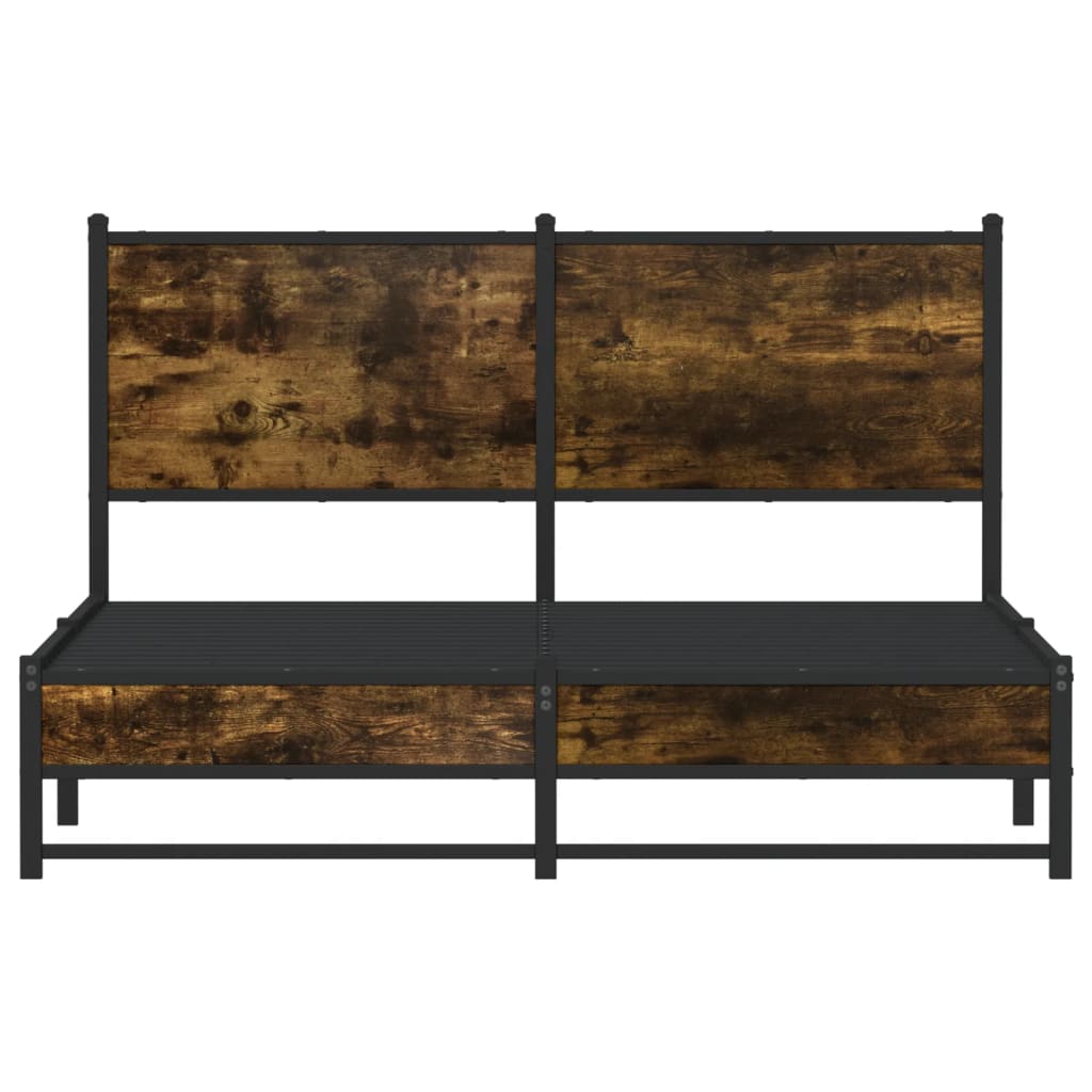 Sengeramme i metall uten madrass røkt eik 150x200 cm vidaXL
