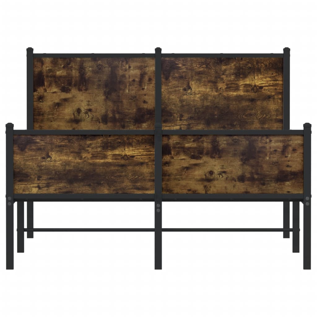 Sengeramme i metall uten madrass røkt eik 120x190 cm