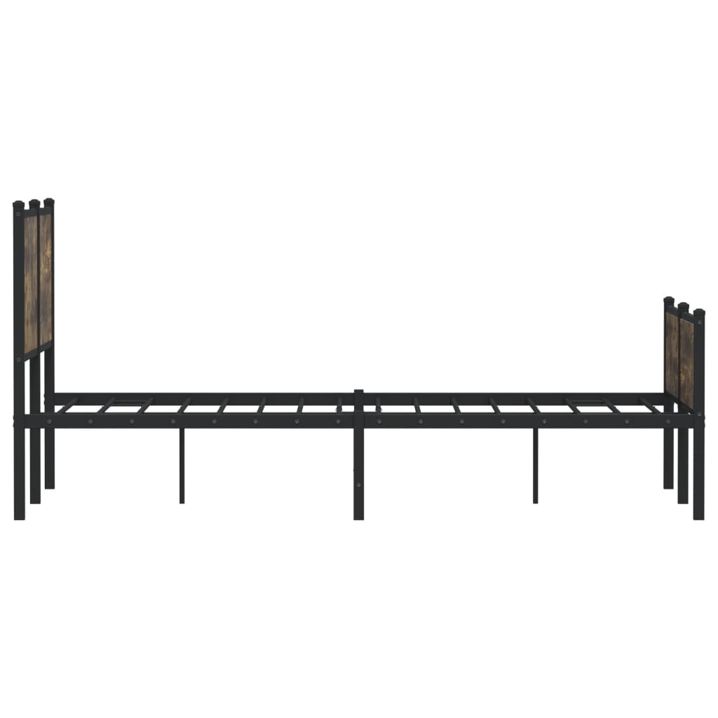 Sengeramme i metall uten madrass røkt eik 120x190 cm