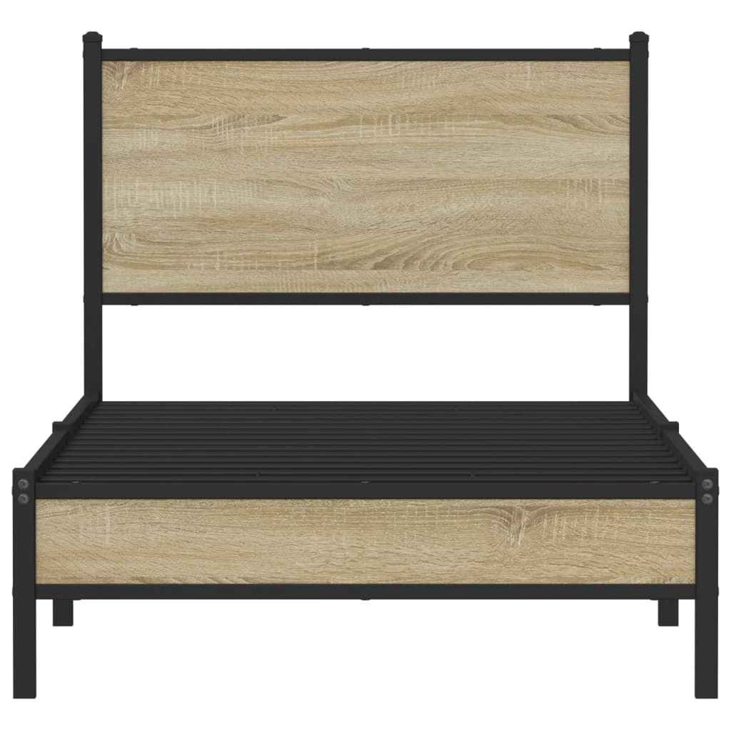 Sengeramme i metall uten madrass sonoma eik 75x190 cm