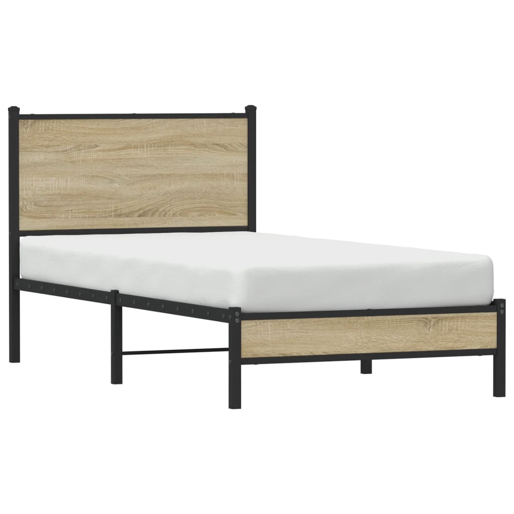 Sengeramme i metall uten madrass sonoma eik 80x200 cm