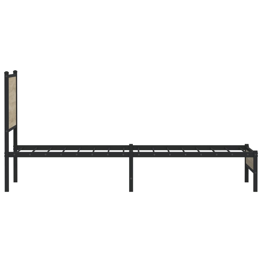 Sengeramme i metall uten madrass sonoma eik 90x190 cm