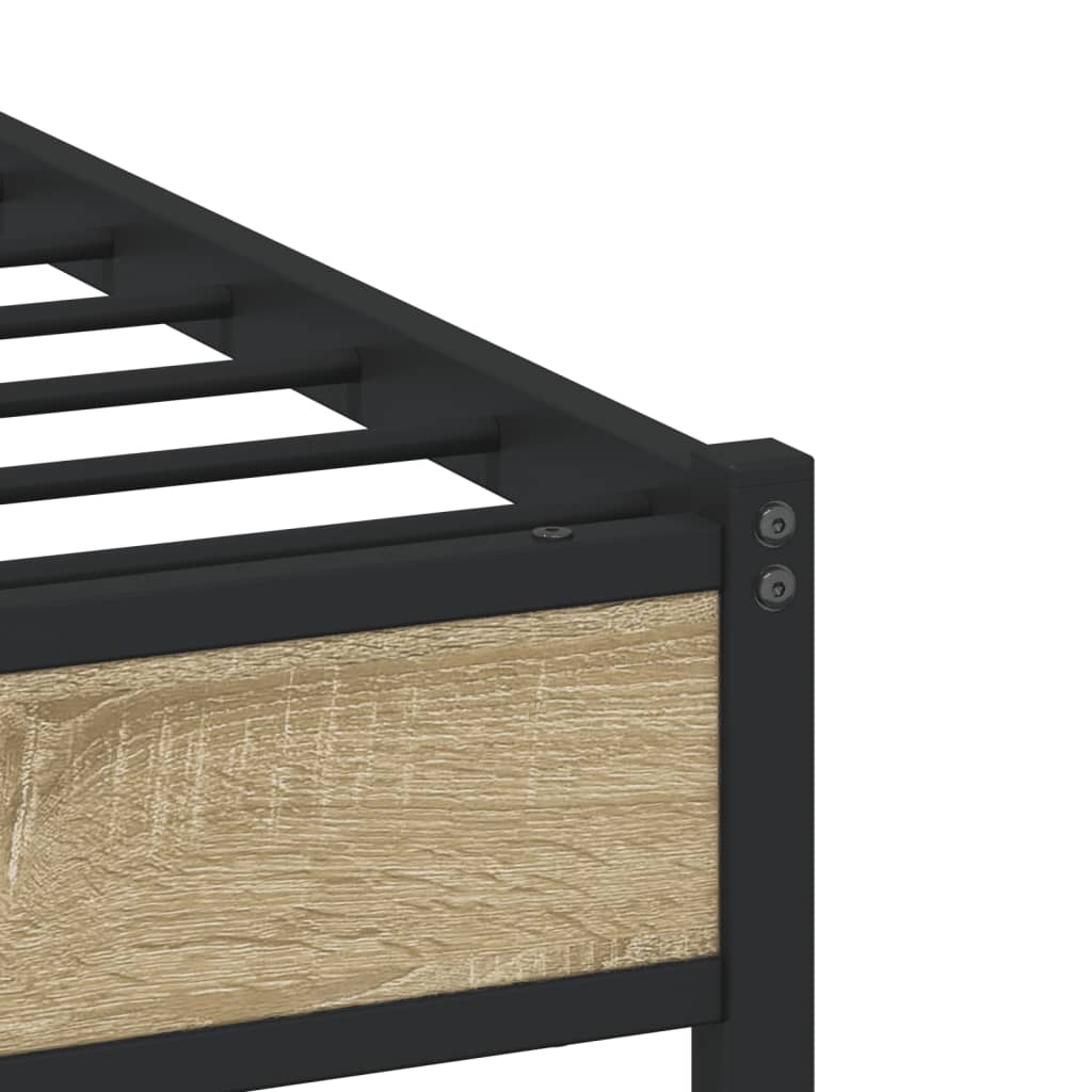 Sengeramme i metall uten madrass sonoma eik 90x190 cm