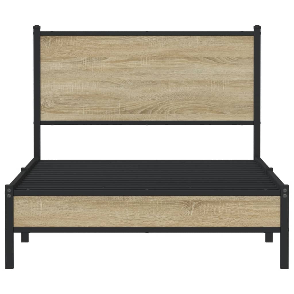 Sengeramme i metall uten madrass sonoma eik 100x190 cm vidaXL