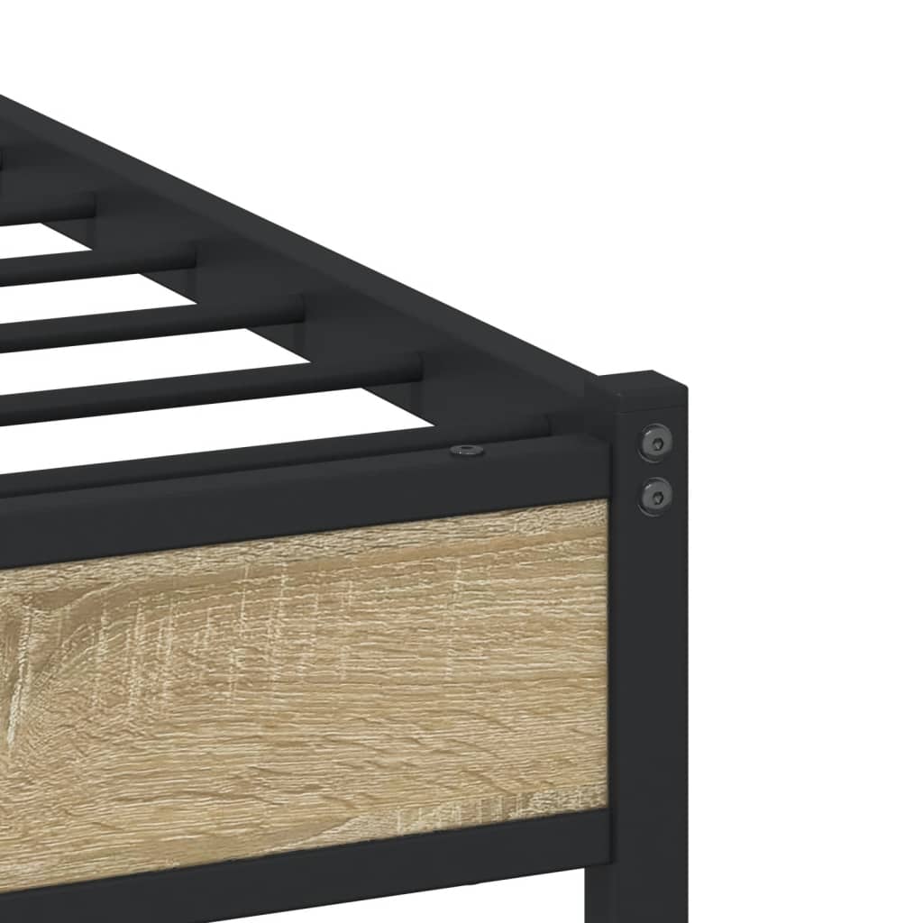 Sengeramme i metall uten madrass sonoma eik 100x190 cm vidaXL