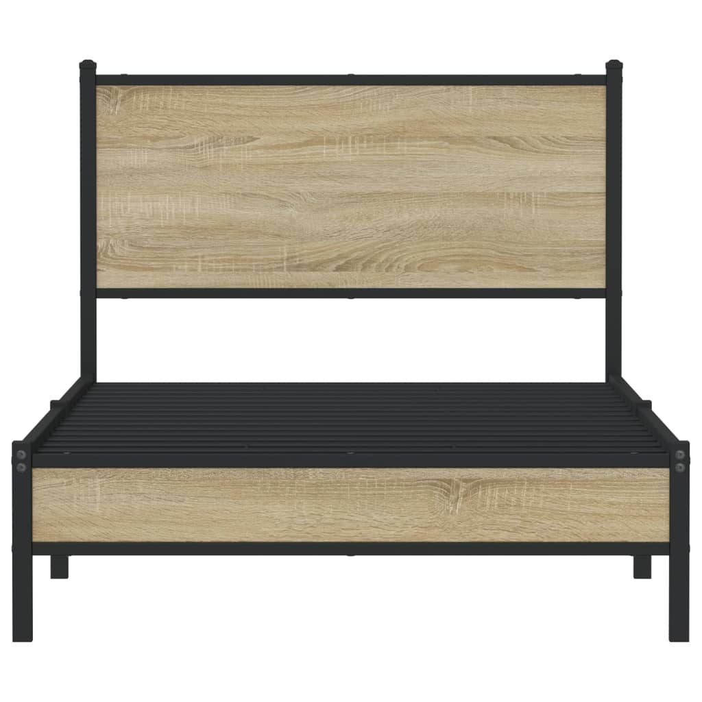 Sengeramme i metall uten madrass sonoma eik 100x200 cm
