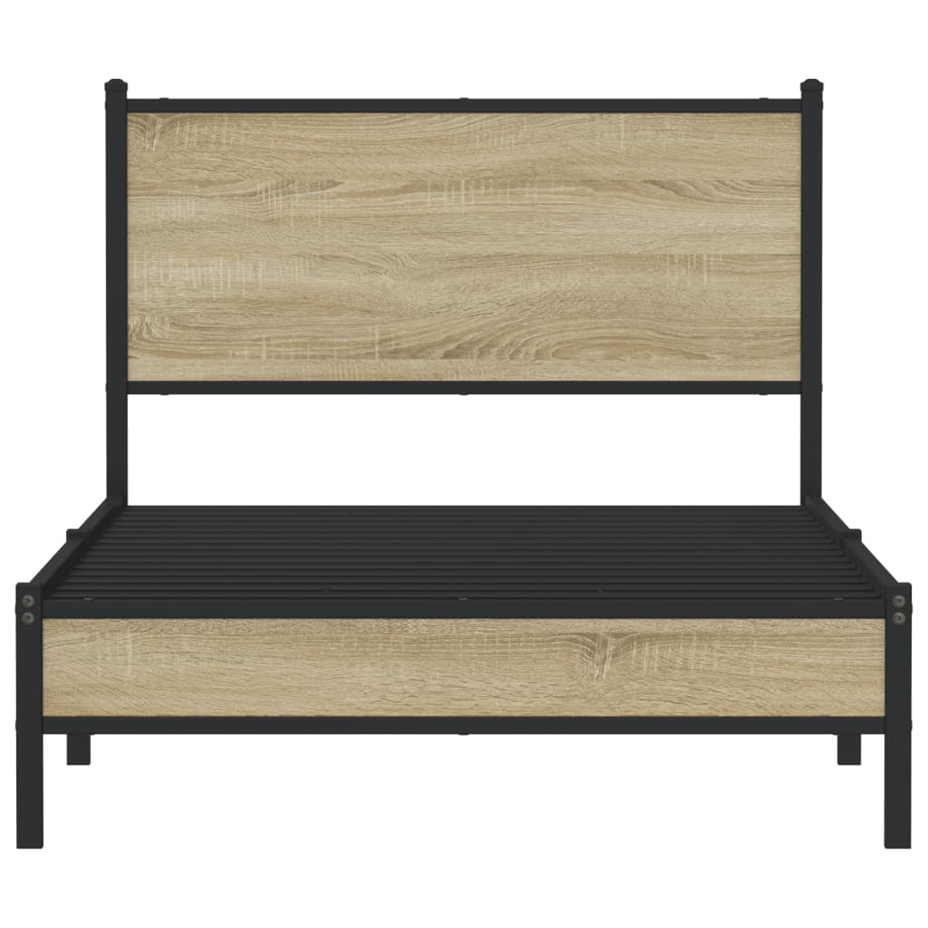 Sengeramme i metall uten madrass sonoma eik 107x203 cm