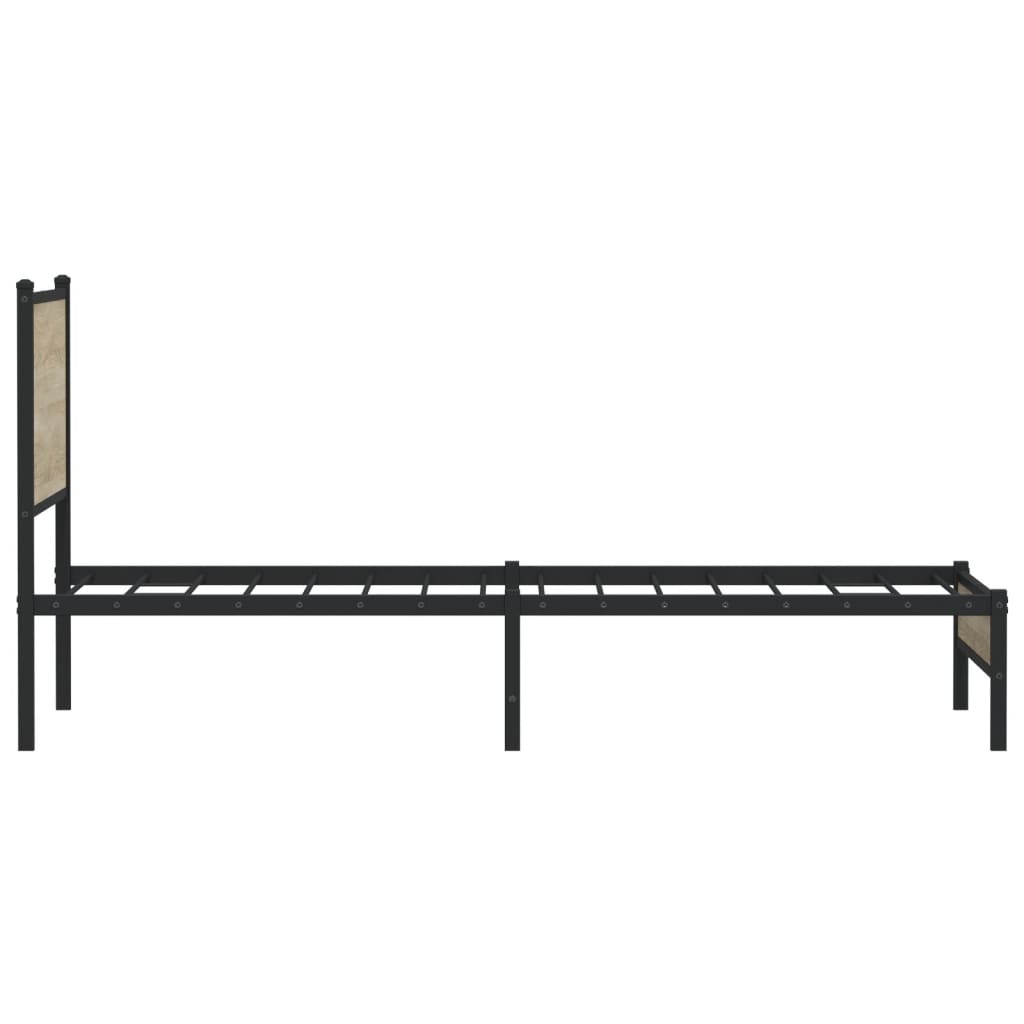 Sengeramme i metall uten madrass sonoma eik 107x203 cm