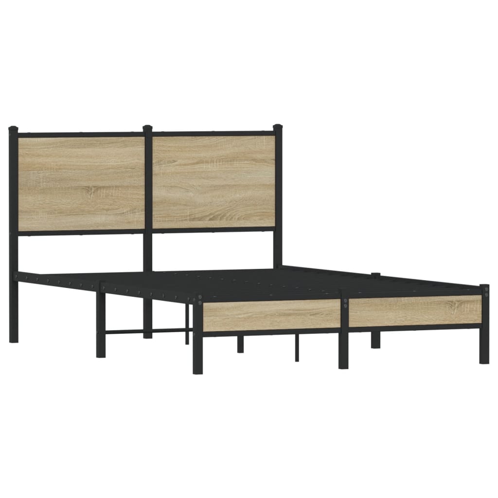 Sengeramme i metall uten madrass sonoma eik 120x190 cm vidaXL