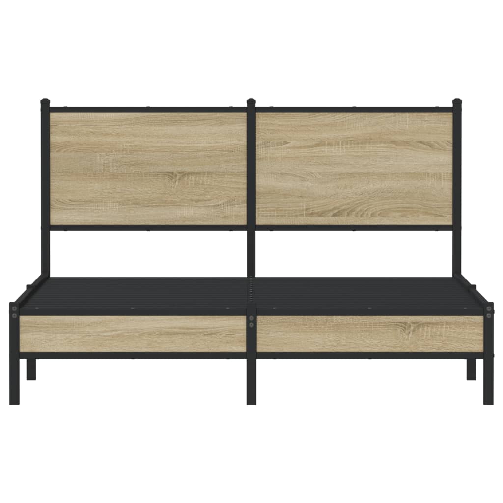 Sengeramme i metall uten madrass sonoma eik 140x190 cm vidaXL