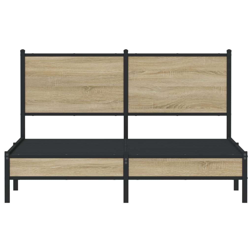 Sengeramme i metall uten madrass sonoma eik 140x200 cm