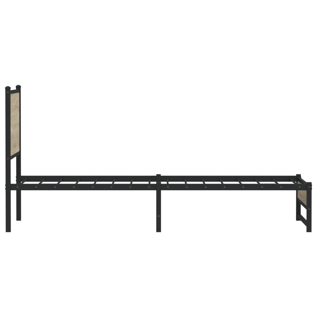 Sengeramme i metall uten madrass sonoma eik 75x190 cm