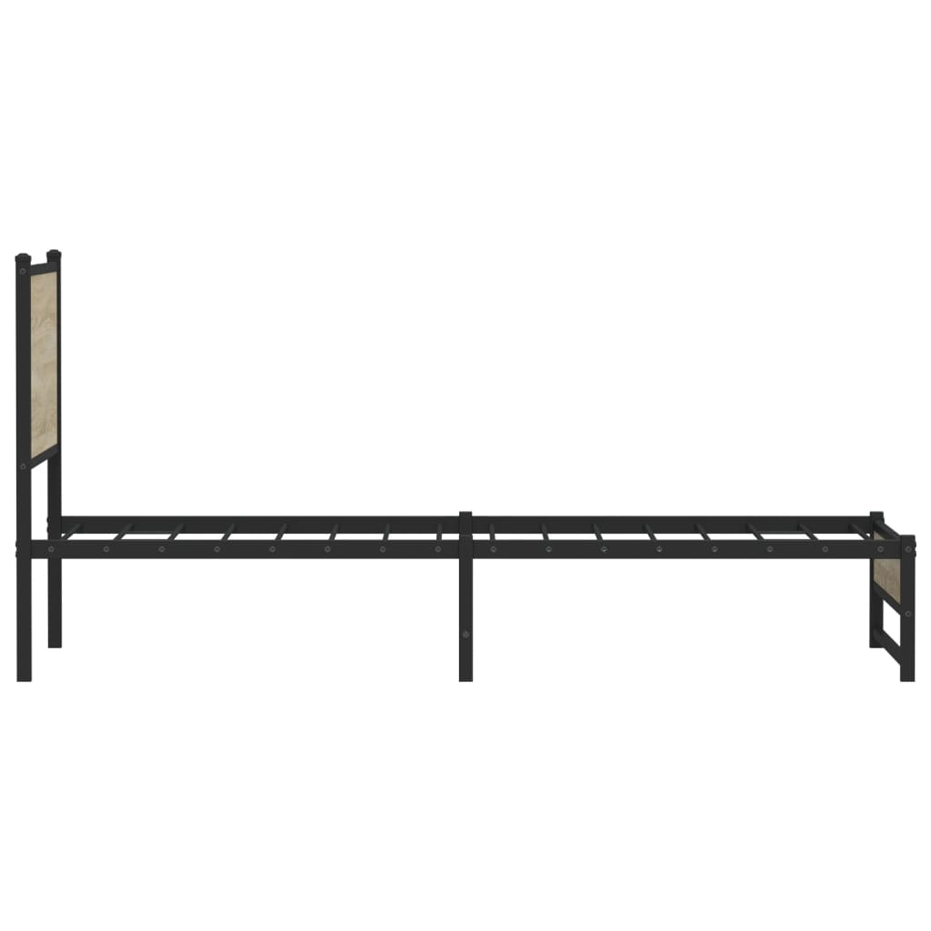 Sengeramme i metall uten madrass sonoma eik 90x200 cm