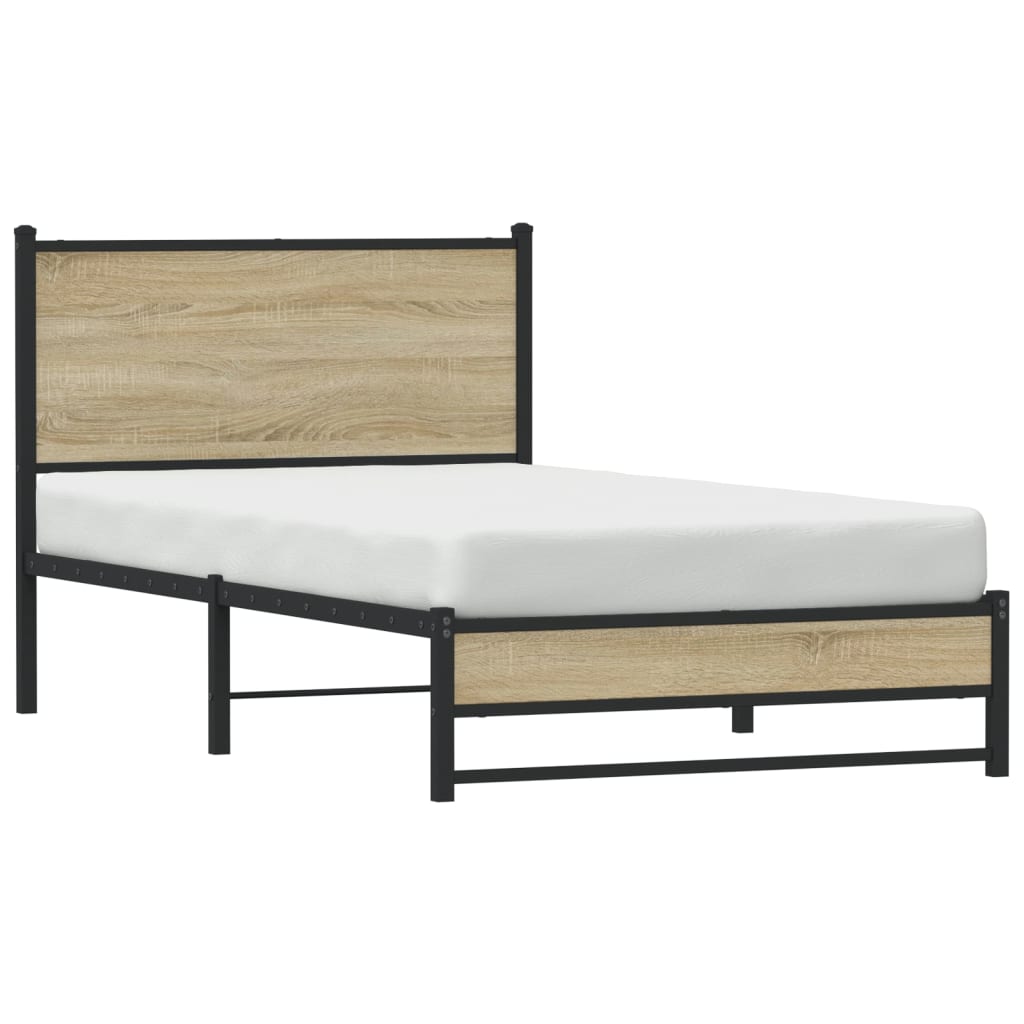 Sengeramme i metall uten madrass sonoma eik 107x203 cm