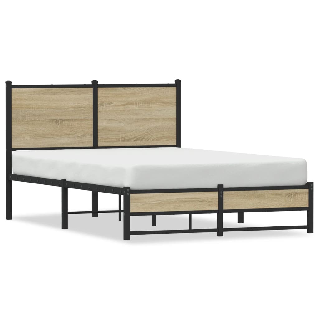 Sengeramme i metall uten madrass sonoma eik 120x190 cm