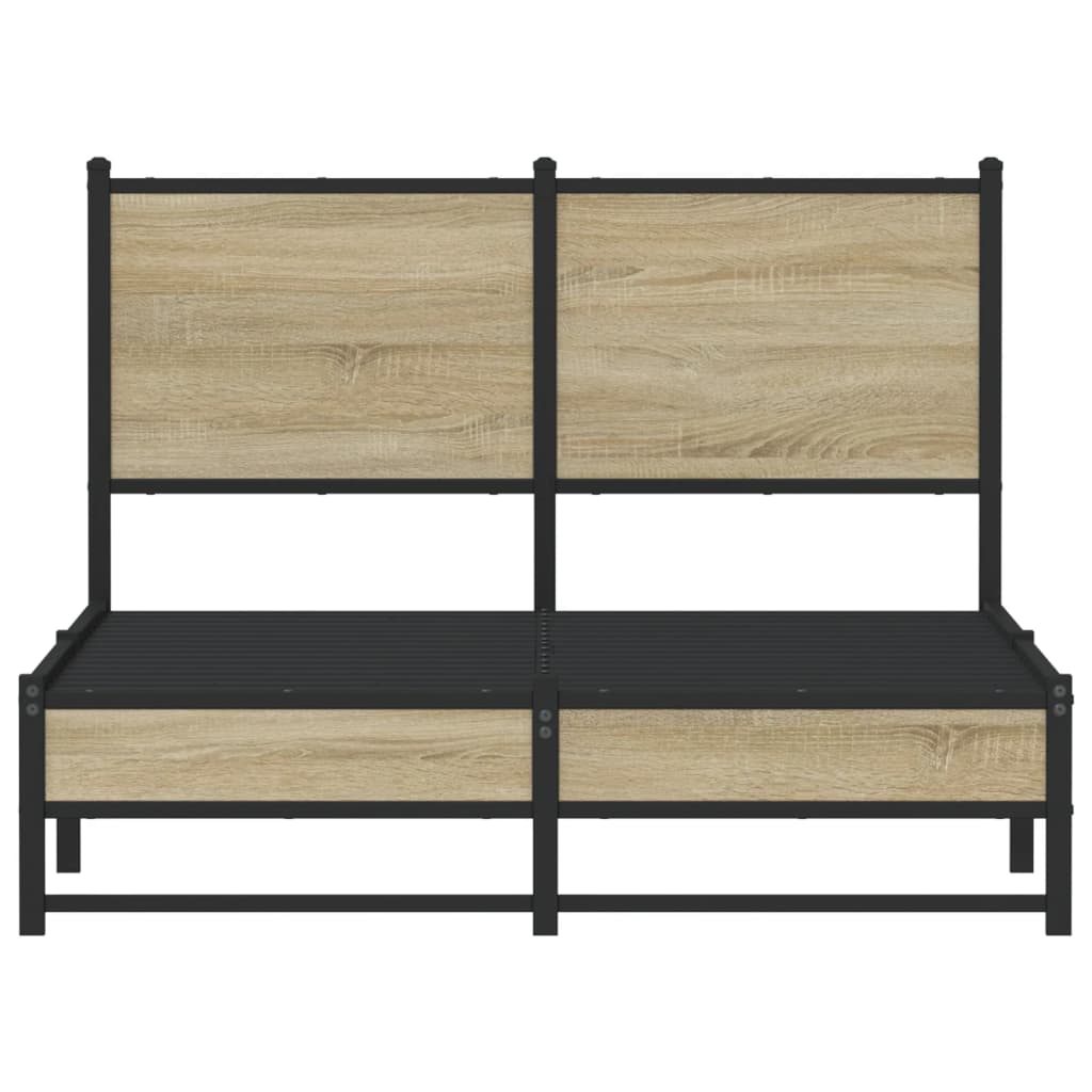 Sengeramme i metall uten madrass sonoma eik 120x200 cm