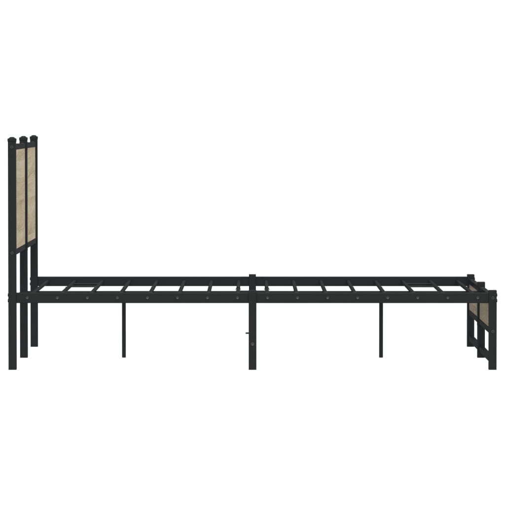 Sengeramme i metall uten madrass sonoma eik 120x200 cm