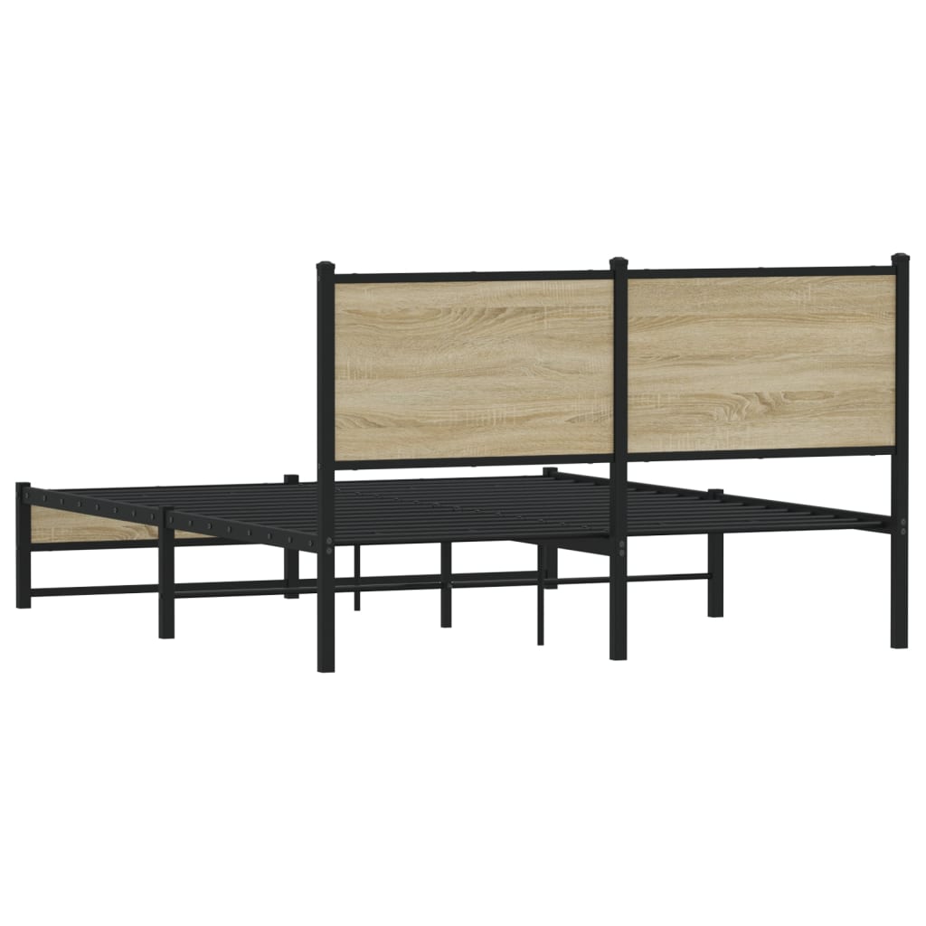 Sengeramme i metall uten madrass sonoma eik 150x200 cm