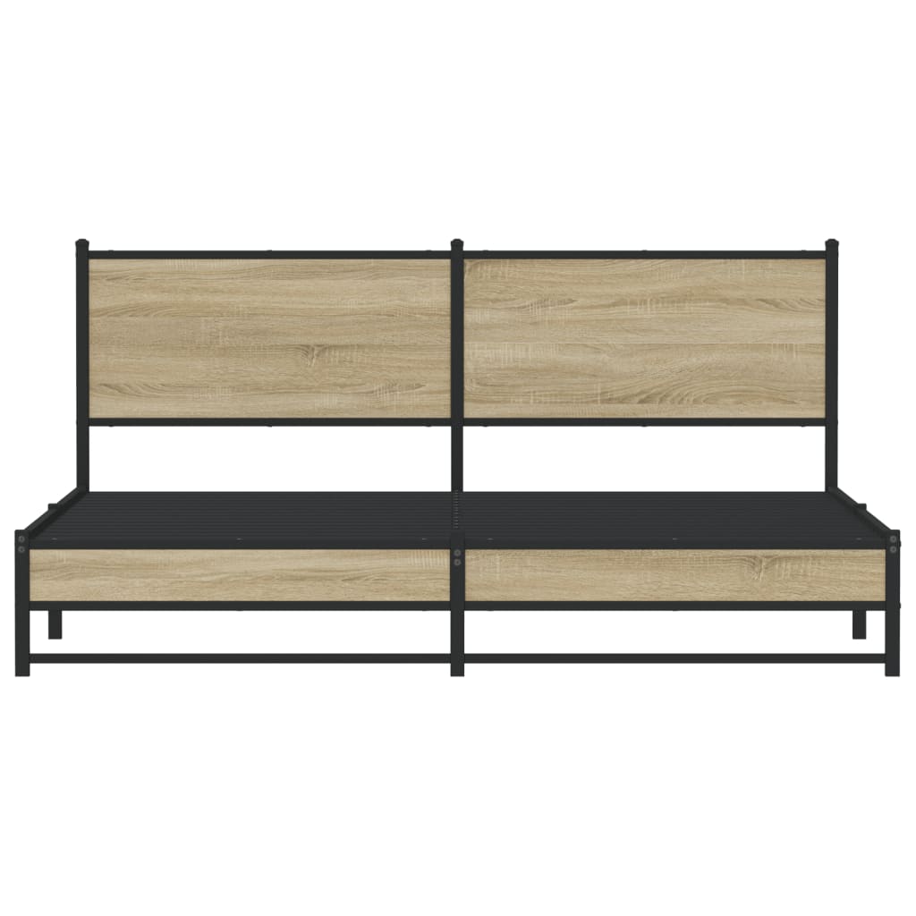 Sengeramme i metall uten madrass sonoma eik 160x200 cm