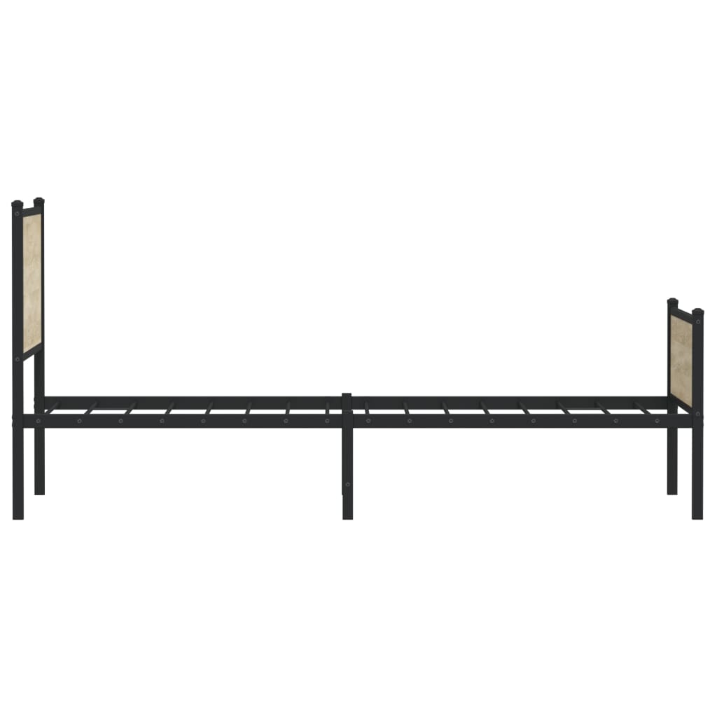 Sengeramme i metall uten madrass sonoma eik 75x190 cm