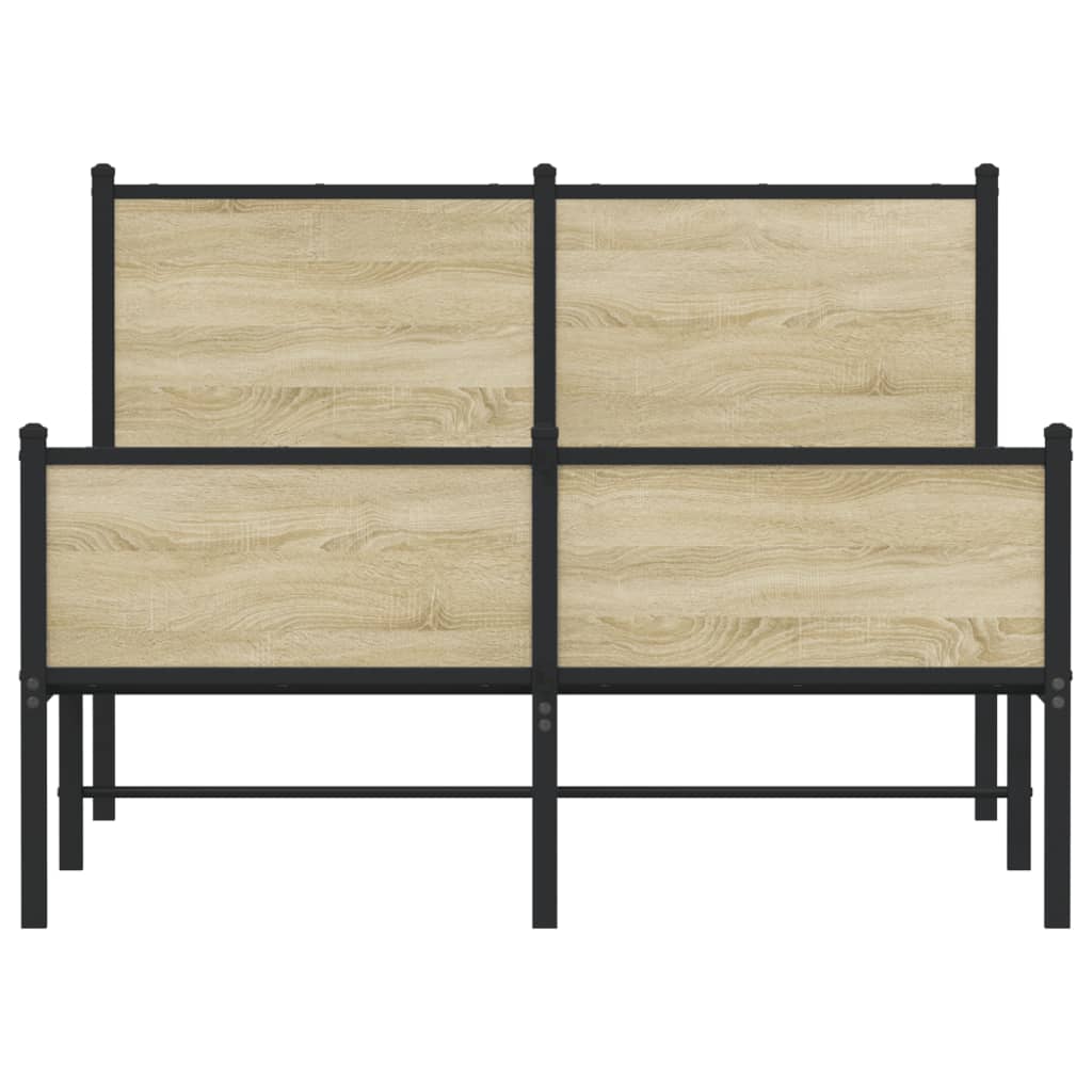 Sengeramme i metall uten madrass sonoma eik 120x190 cm