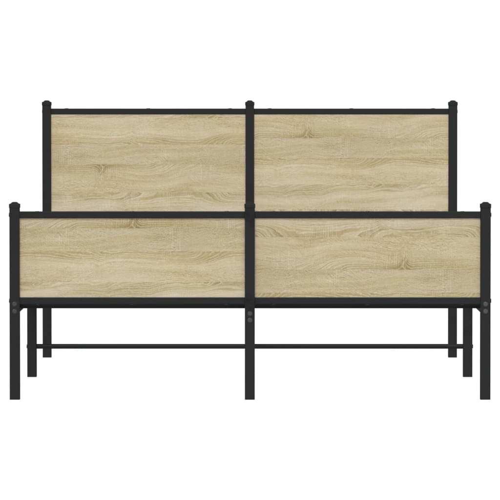 Sengeramme i metall uten madrass sonoma eik 137x190 cm