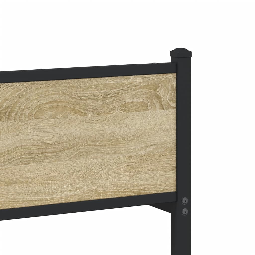 Sengeramme i metall uten madrass sonoma eik 137x190 cm