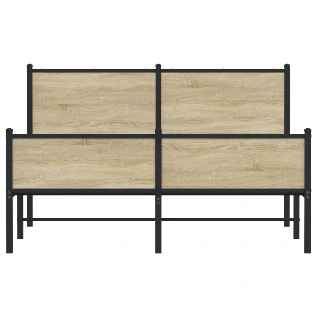 Sengeramme i metall uten madrass sonoma eik 140x190 cm