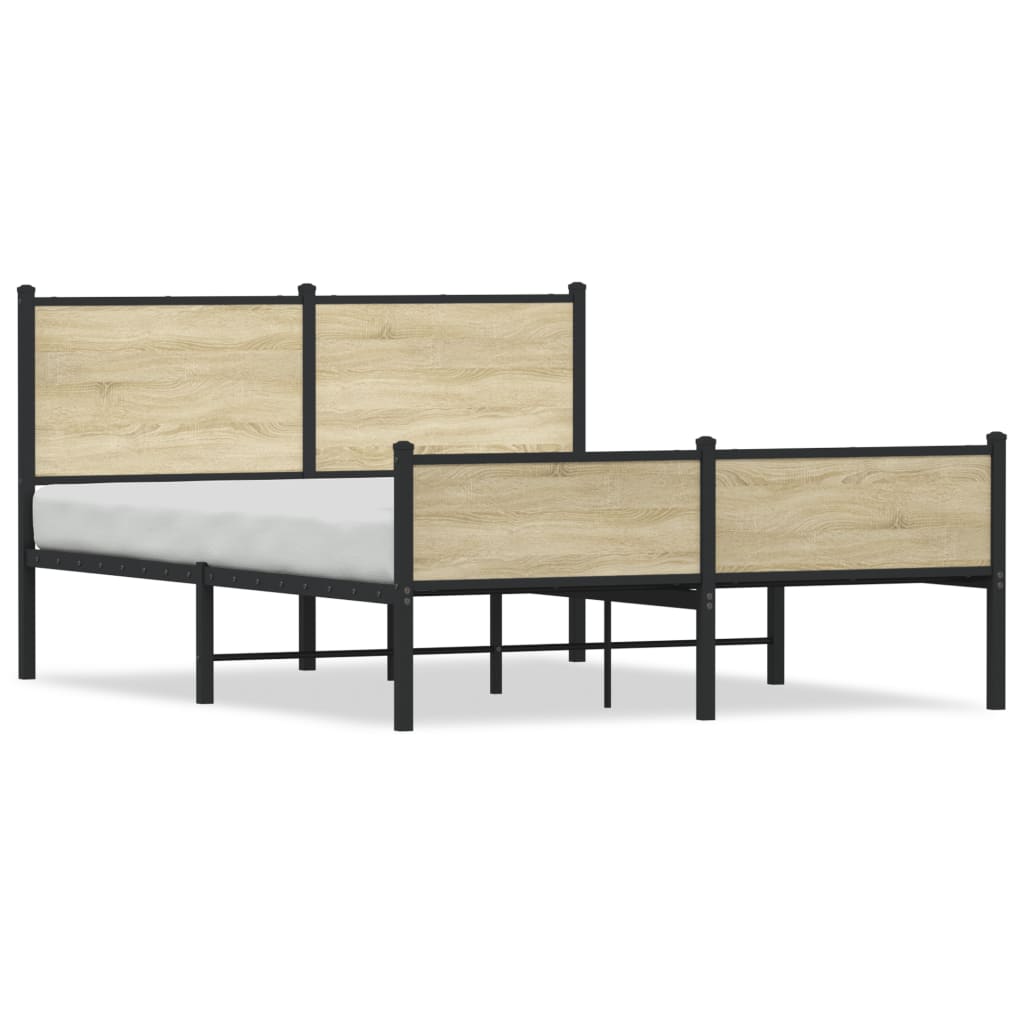 Sengeramme i metall uten madrass sonoma eik 140x190 cm
