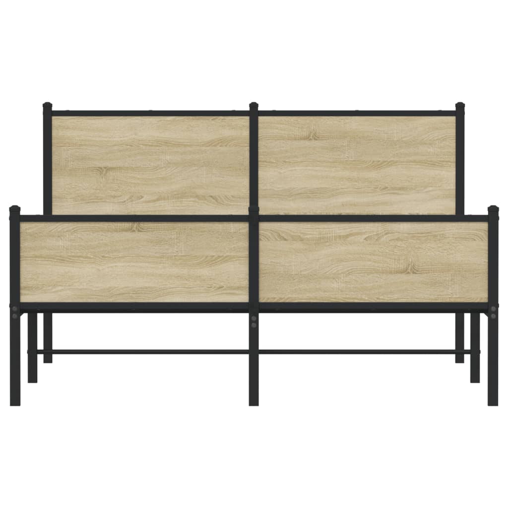 Sengeramme i metall uten madrass sonoma eik 140x200 cm