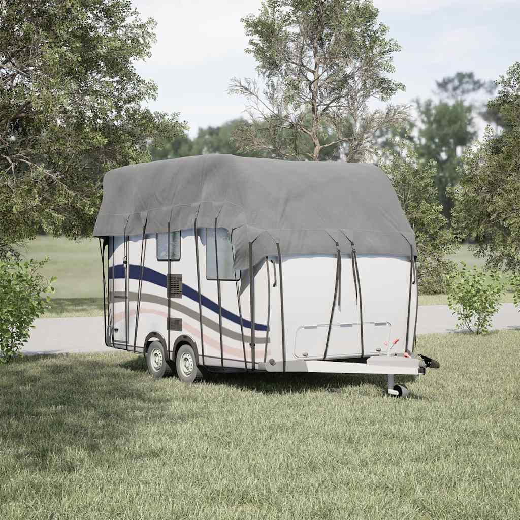 Caravan Taktrekk grå 500x300 cm ikke-vevet stoff vidaXL