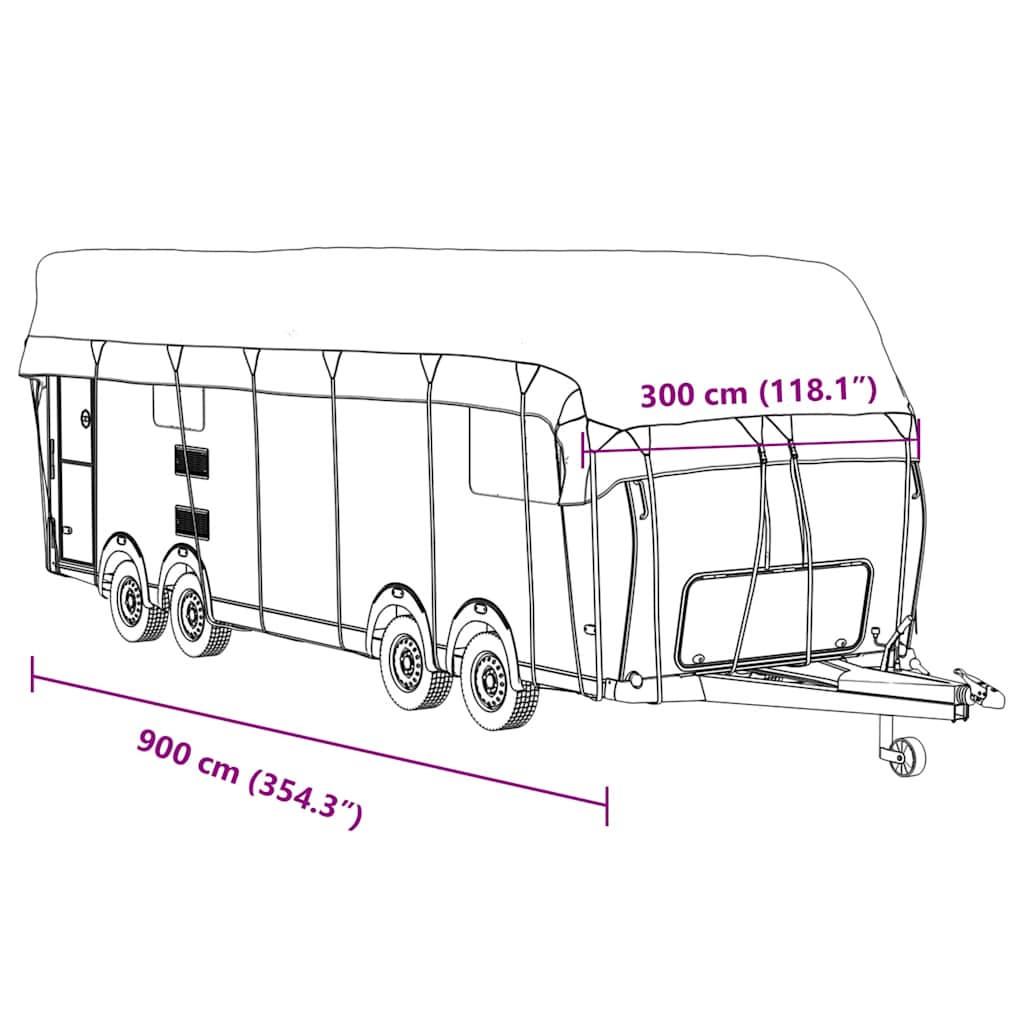 Caravan Taktrekk grå 900x300 cm ikke-vevet stoff vidaXL