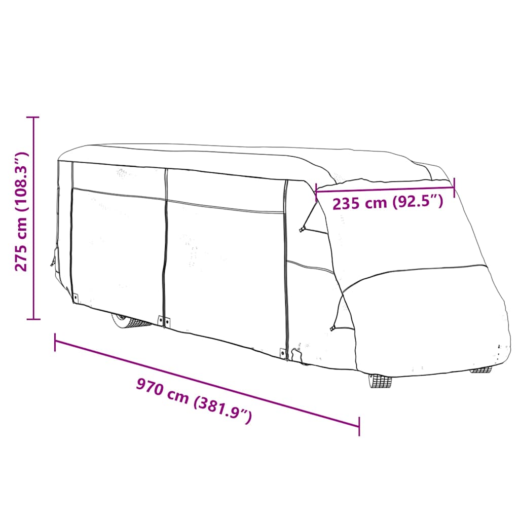 Bobiltrekk grå 970x235x275 cm ikke-vevet stoff