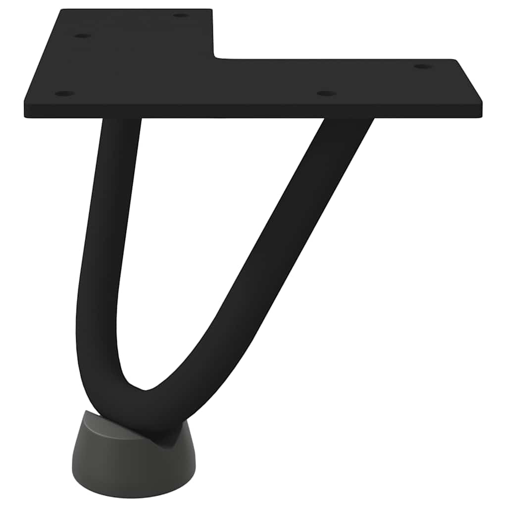 Hårnålsben til salongbord 4 stk svart 10 cm massivt stål