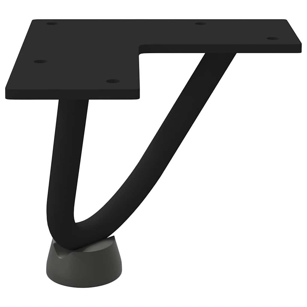 Hårnålsben til salongbord 4 stk svart 10 cm massivt stål