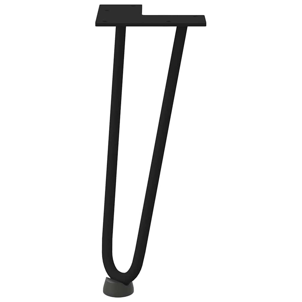 Hårnålsben til salongbord 4 stk svart 30 cm massivt stål