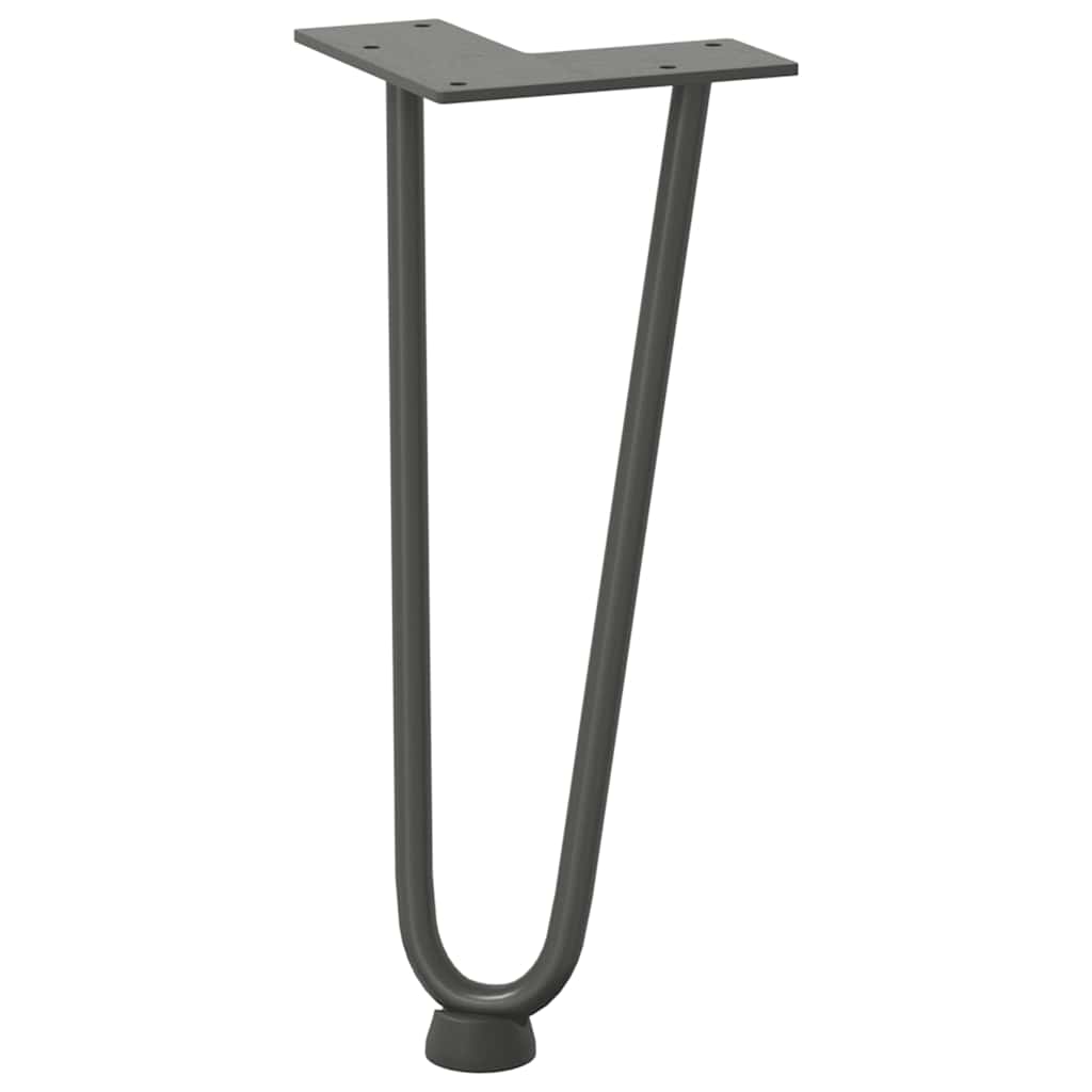 Hårnålsben til salongbord 4 stk antrasitt 30 cm massivt stål