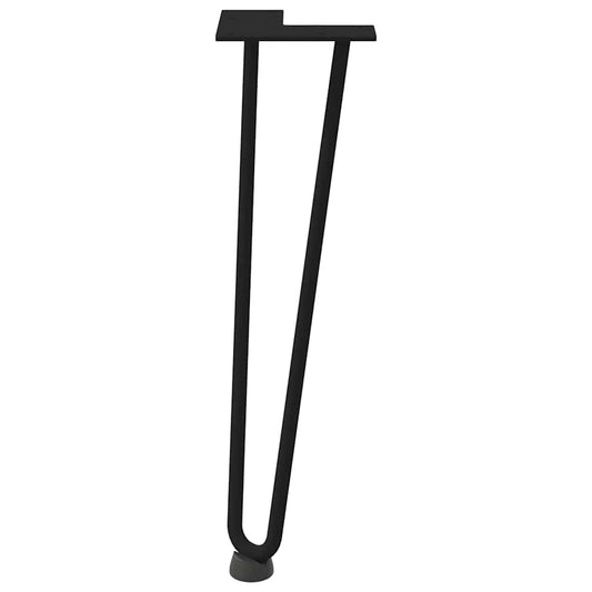 Hårnålsben til salongbord 4 stk svart 42 cm massivt stål