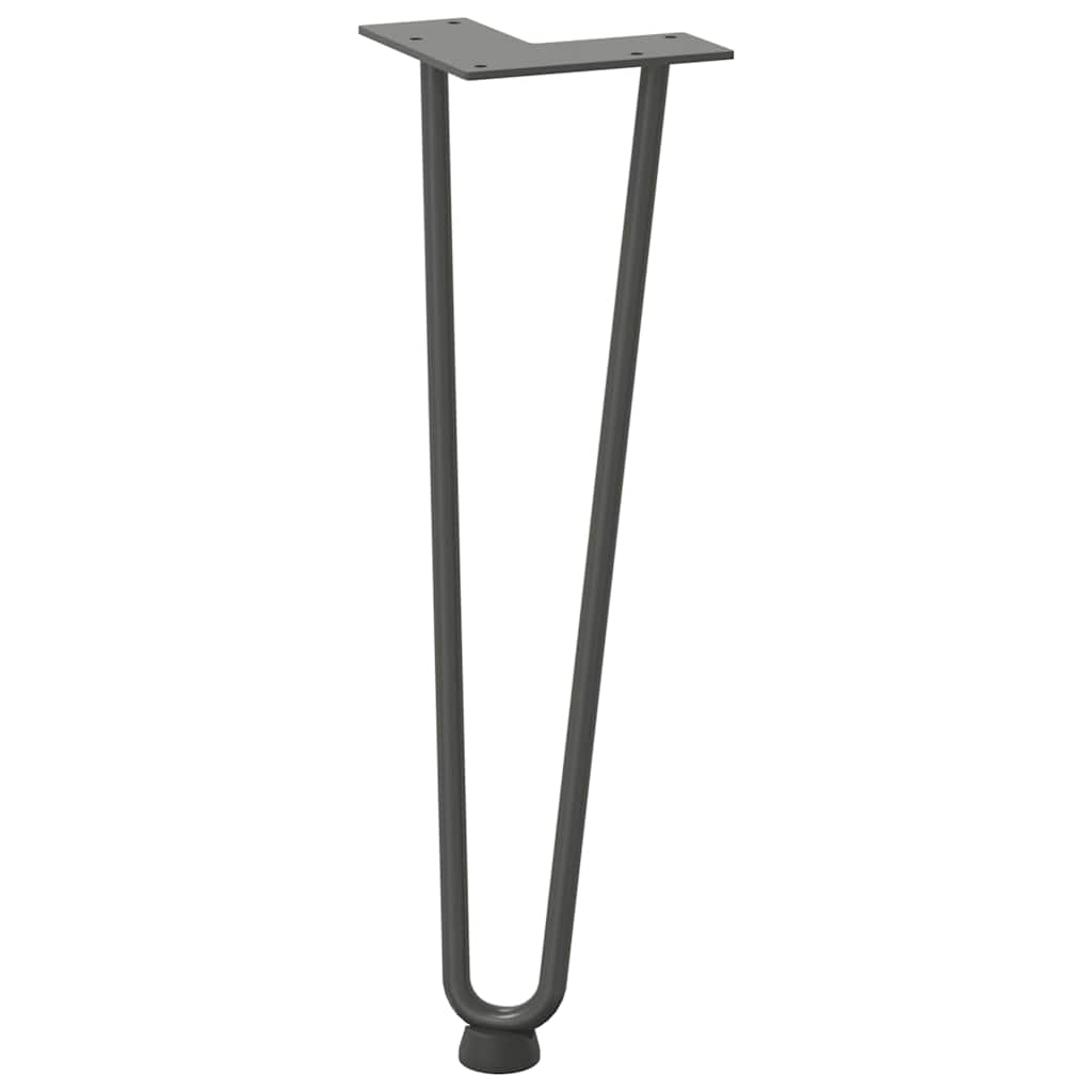 Hårnålsben til salongbord 4 stk antrasitt 42 cm massivt stål