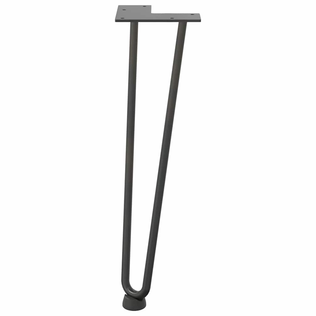 Hårnålsben til salongbord 4 stk antrasitt 42 cm massivt stål