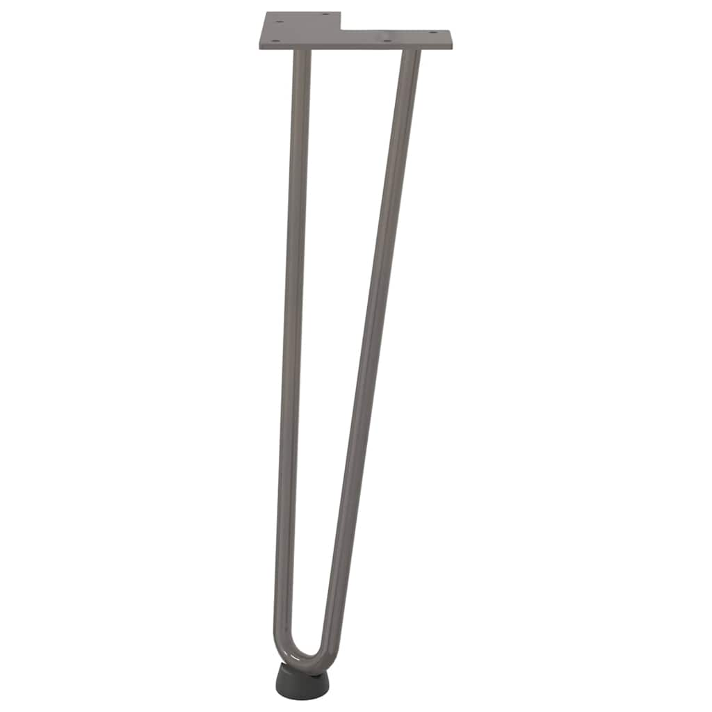 Hårnålsben til salongbord 4 stk naturstål 42 cm massivt stål