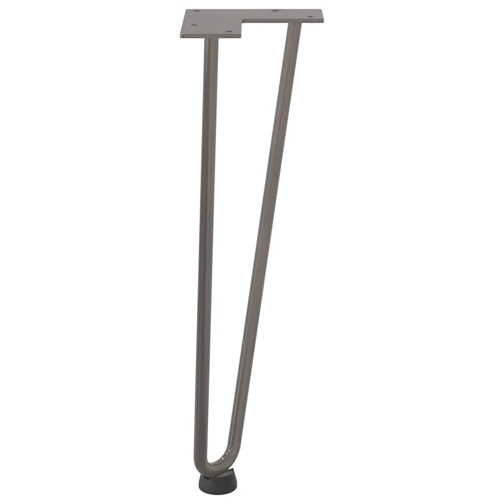 Hårnålsben til salongbord 4 stk naturstål 42 cm massivt stål