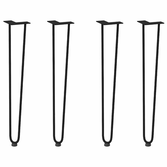 hårnålsben til konsollbord 4 stk svart 72 cm massivt stål
