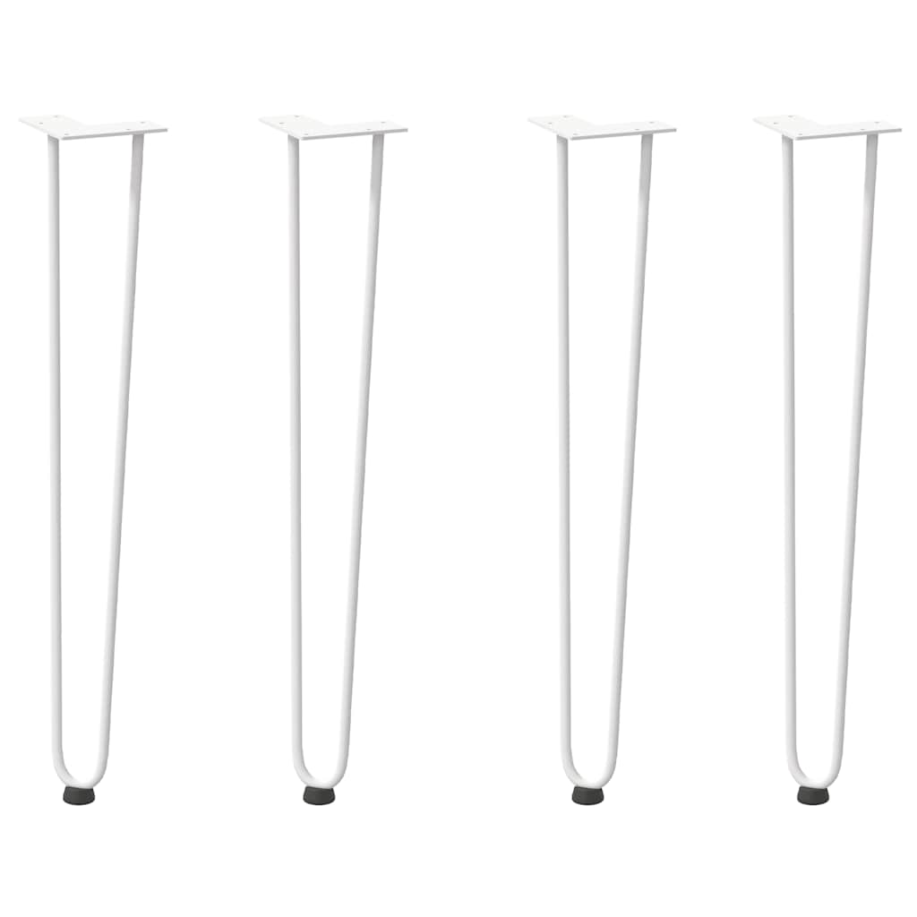hårnålsben til konsollbord 4 stk hvit 72 cm massivt stål
