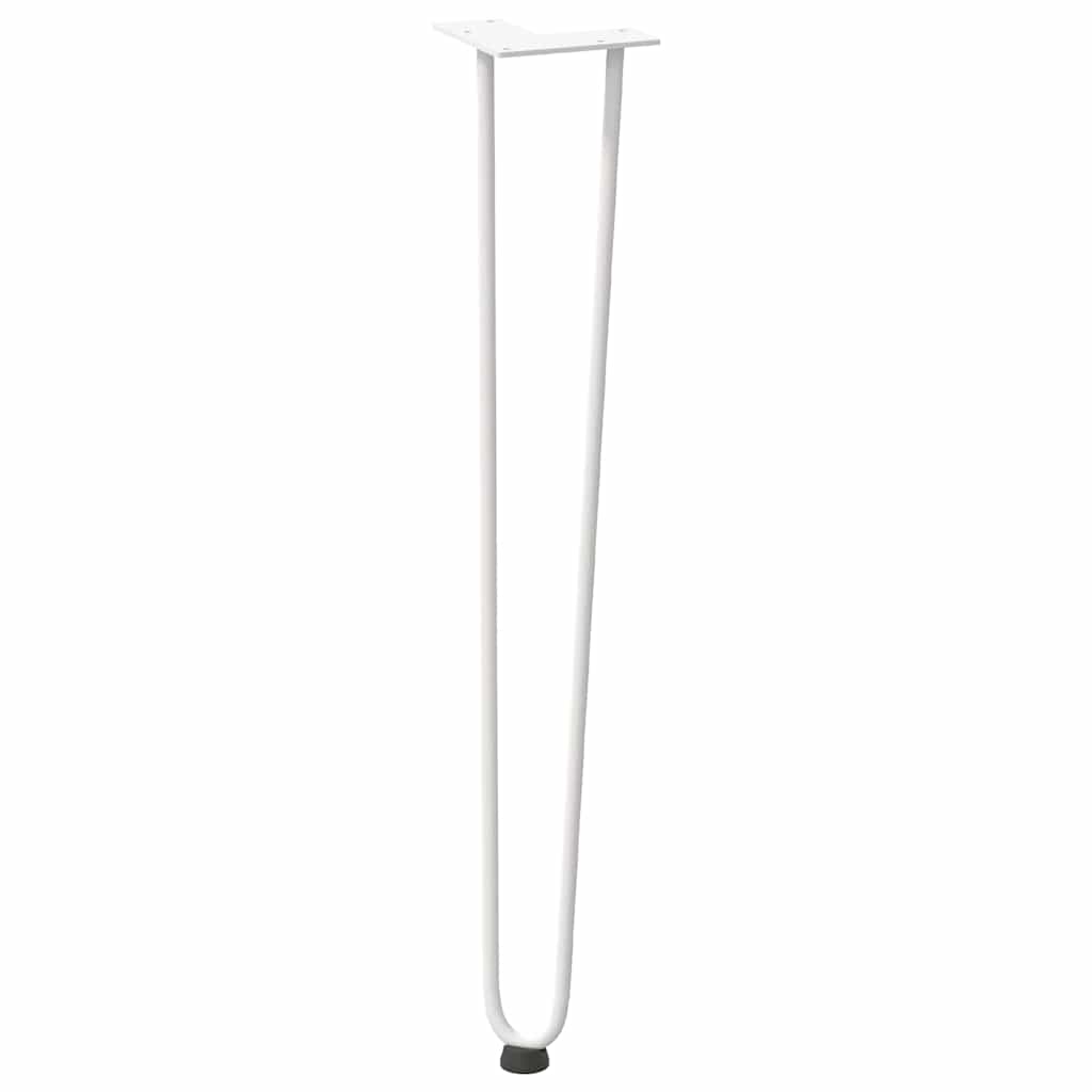hårnålsben til konsollbord 4 stk hvit 72 cm massivt stål