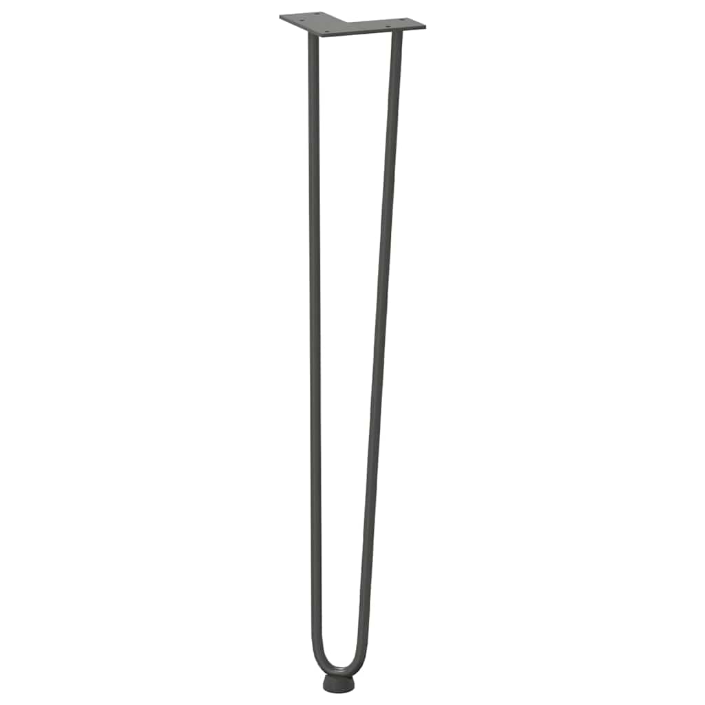 hårnålsben til konsollbord 4 stk antrasitt 72 cm massivt stål