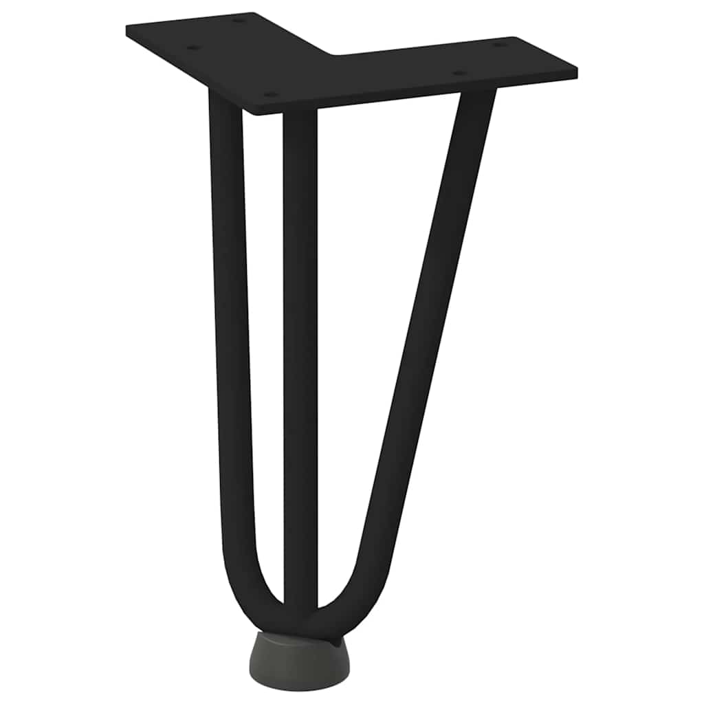 Hårnålsben til salongbord 4 stk svart 20 cm massivt stål