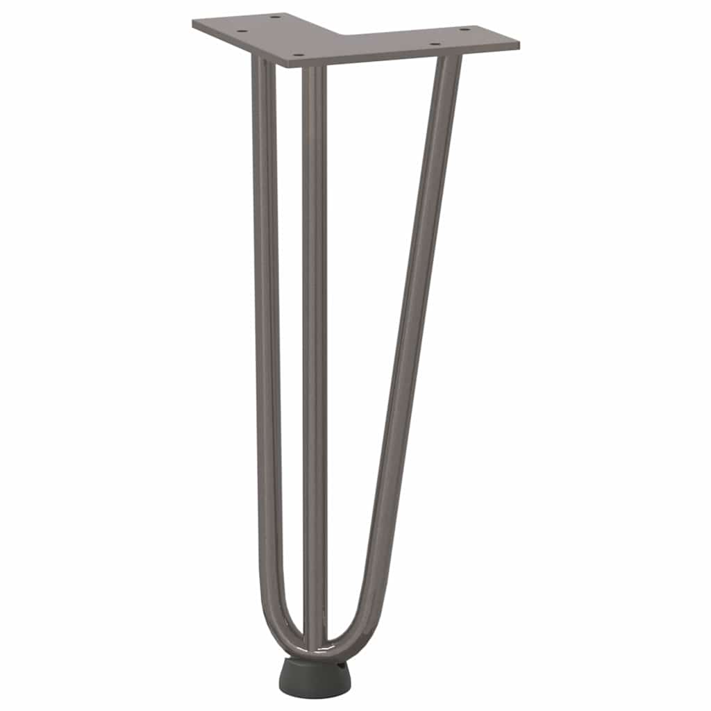 Hårnålsben til salongbord 4 stk naturstål 30 cm massivt stål