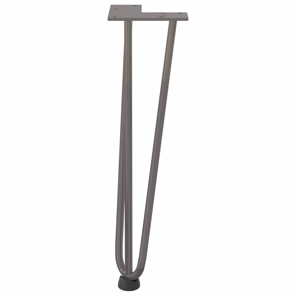 Hårnålsben til salongbord 4 stk naturstål 42 cm massivt stål