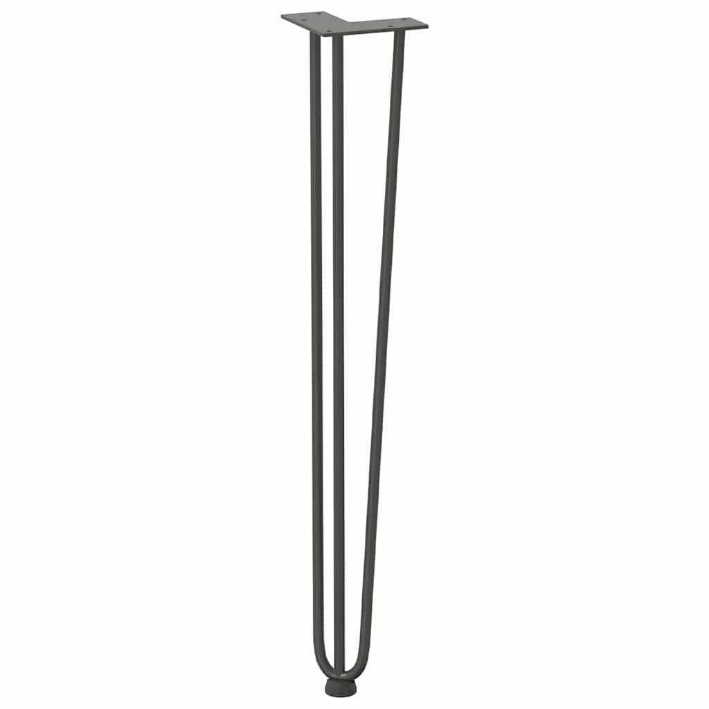 hårnålsben til konsollbord 4 stk antrasitt 72 cm massivt stål